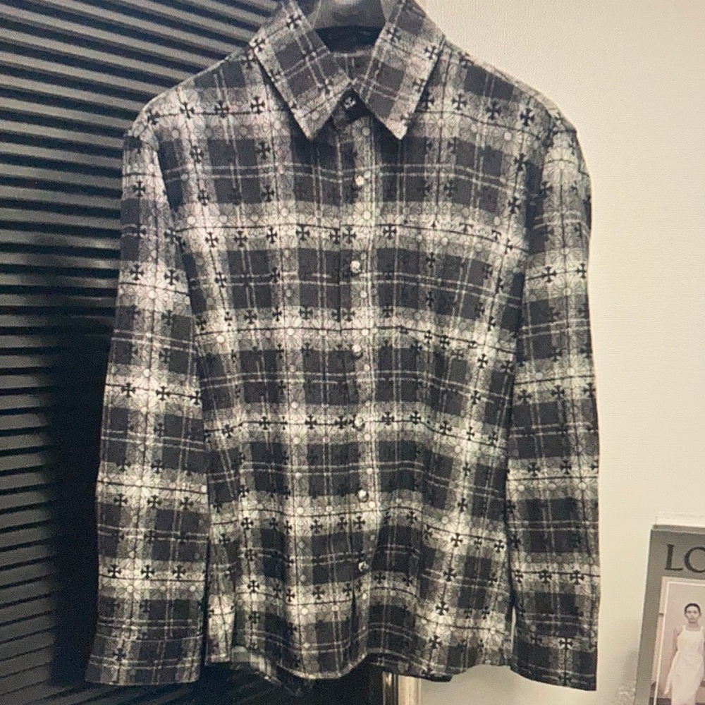 Chrome Hearts Black and White Checkered Shirt